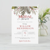 Trouwfeest Uitnodiging met Gedempte Bladeren (Staand voorkant)