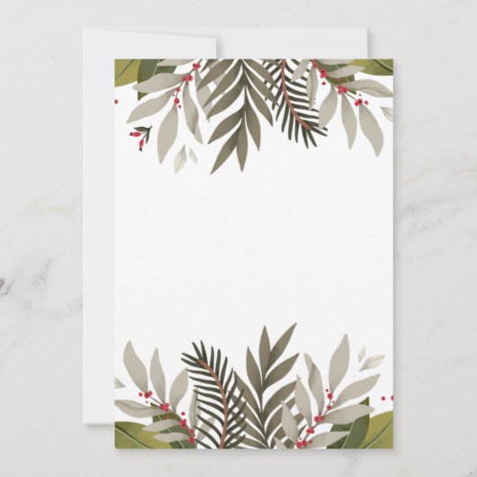 Trouwfeest Uitnodiging met Gedempte Bladeren (Achterkant)