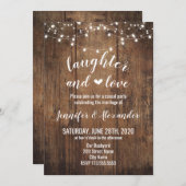 Trouwfeest Uitnodiging met Lach en Liefde (Voorkant / Achterkant)