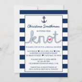 Trouwfeest uitnodiging met maritiem thema - De kno (Voorkant)