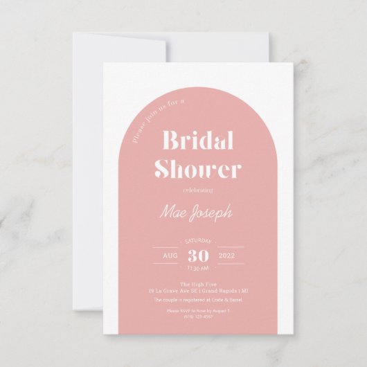 Trouwfeest uitnodiging met rozenboog (Voorkant)