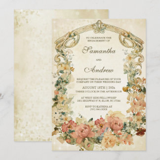 Trouwfeest uitnodiging met wilde bloemen sjabloon