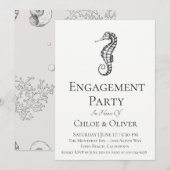 Trouwfeest uitnodiging met zeepaarden thema (Voorkant / Achterkant)