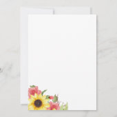 Trouwfeest uitnodiging met zonnebloemen en rozen (Achterkant)