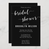 Trouwfeest Uitnodiging met Zwarte Calligrafie (Voorkant / Achterkant)