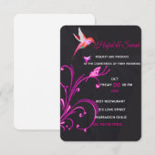 Trouwfeest uitnodiging template met wilde bloemen, (Voorkant / Achterkant)