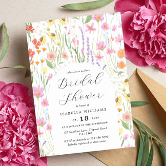 Trouwfeest Uitnodiging Tuin met Wilde Bloemen