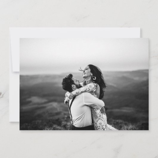 Trouwfeest uitnodiging 'We hebben de knoop doorgeh (Achterkant)