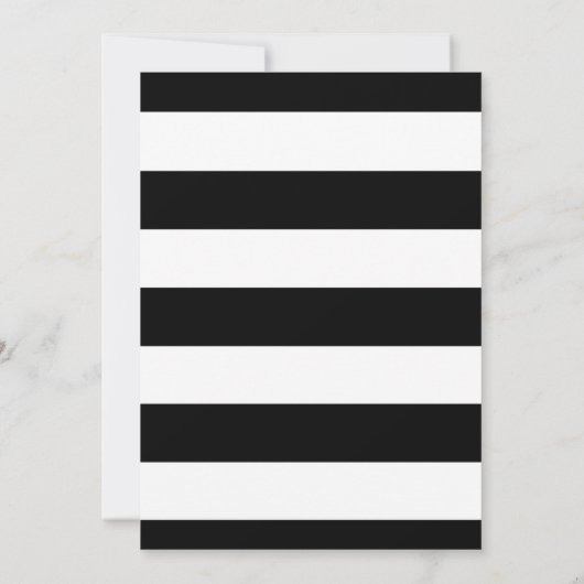 Trouwfeest uitnodigingen met zwart-wit streep (Achterkant)