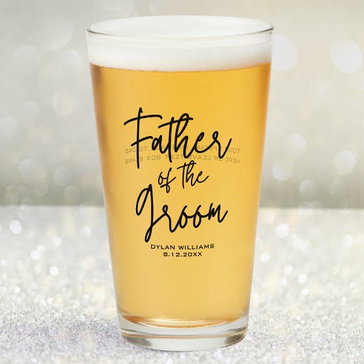 Trouwfeest Vader van de Bruidegom op Maat Glas