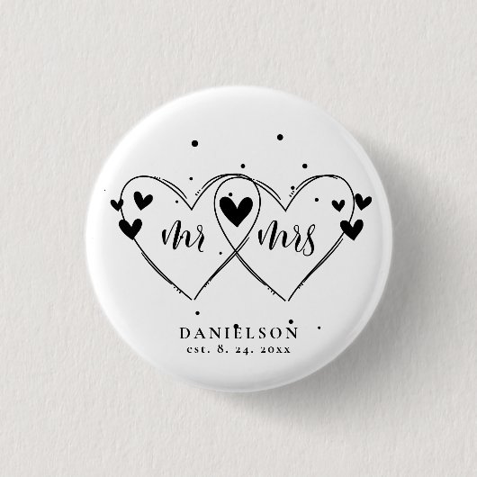 Trouwfeest van de pasgehuwden ronde button 3,2 cm (Voorkant)