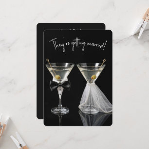 Trouwfeest van het stel met Martini-cocktails Kaart