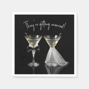 Trouwfeest van het stel met Martini-cocktails Servet