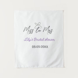 Trouwfeest van Miss naar Mrs voeg naam datum jaar  Wandkleed