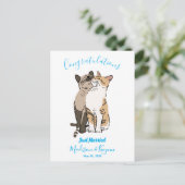 Trouwfeest van schattige katten briefkaart (Staand voorkant)