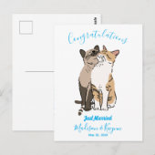 Trouwfeest van schattige katten briefkaart (Voorkant / Achterkant)