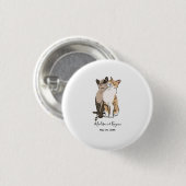 Trouwfeest van schattige katten ronde button 3,2 cm (Voorkant /achterkant)