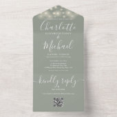 Trouwfeest verlichte QR-code monogram sierletters All In One Uitnodiging (Binnen)