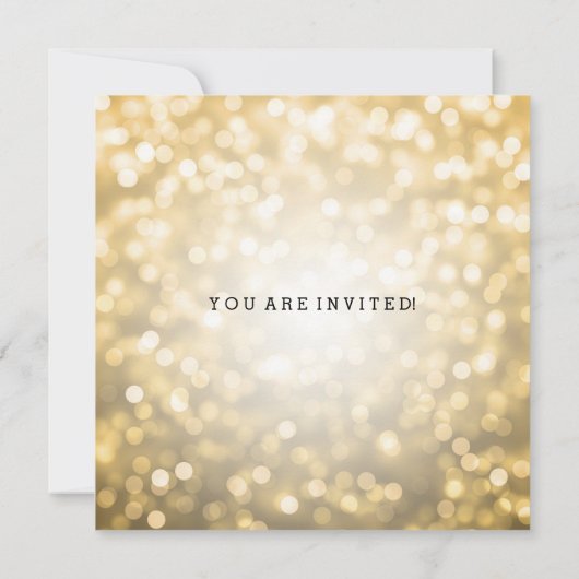 Trouwfeest Verlichting Gouden Glitter Lichtjes voo Kaart (Achterkant)