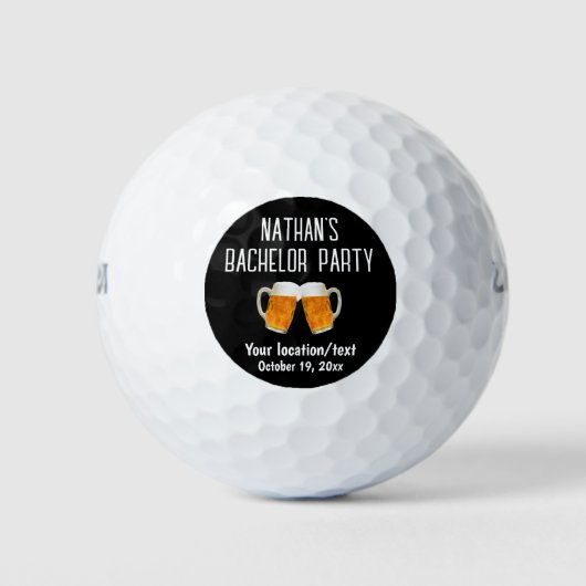 Trouwfeest Verlovingsfeest Fles Bier Proost Golfballen (Voorkant)