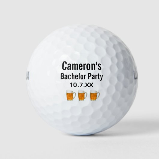 Trouwfeest Verlovingsfeest Fles Bier Proost Golfballen (Voorkant)