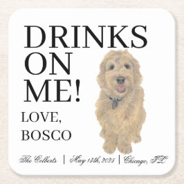 Trouwfeest voor gouden krulharondjes kartonnen onderzetters