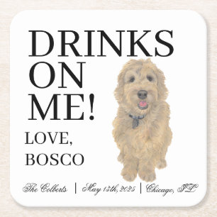 Trouwfeest voor gouden krulharondjes kartonnen onderzetters