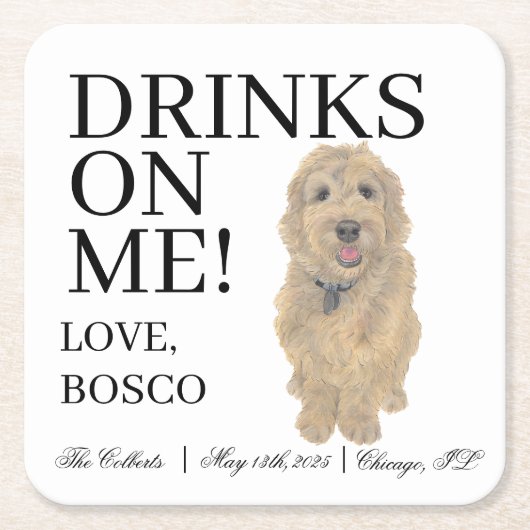 Trouwfeest voor gouden krulharondjes kartonnen onderzetters (Voorkant)