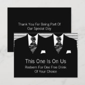 Trouwfeest voor homoseksuele mannen in pak en das bedankkaart (Voorkant / Achterkant)