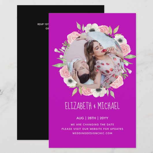 Trouwfeest voor natuurminnaars met bloemrijke groe (Voorkant / Achterkant)