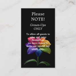 Trouwfeest voor volwassenen informatiekaartje