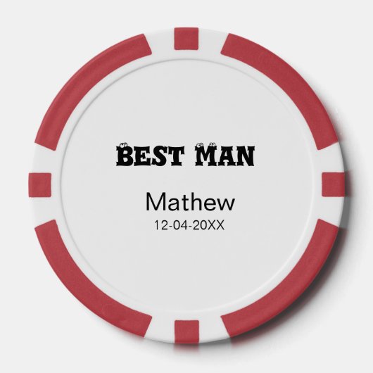 Trouwfeest vrijgezellenfeest voeg naam datum toe e poker chips (Voorkant)