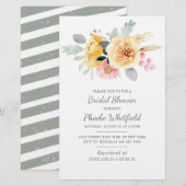 Trouwfeest Waterverf Bloem Moderne Script  Briefpapier (Voorkant / Achterkant)