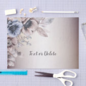 Trouwfeest Waterverf Pastel Blauw Beige Bloemen Tissuepapier (Craft)