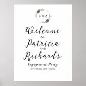 Trouwfeest Welcome Bord met Monogram Poster (Voorkant)