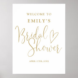 Trouwfeest Welkom Bord met Chic Gouden Schrift Poster