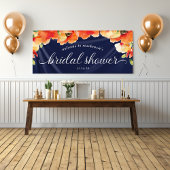 Trouwfeest-welkom in Navy Blauw met Gouden Papaver Spandoek