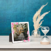 Trouwfeest Welkom Roze Bloemenframe Plaque Fotoplaat (Insitu)