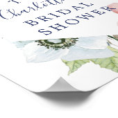 Trouwfeest- Welkomstbord in Navy & Blush Poster (Hoek)