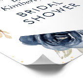 trouwfeest-welkomstbord in navy en blush poster (Hoek)