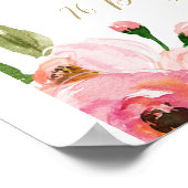 Trouwfeest welkomstbord met bloemen poster (Hoek)