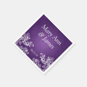 Trouwfeest  wervelingen 2 Paarse Servetten (Hoek)