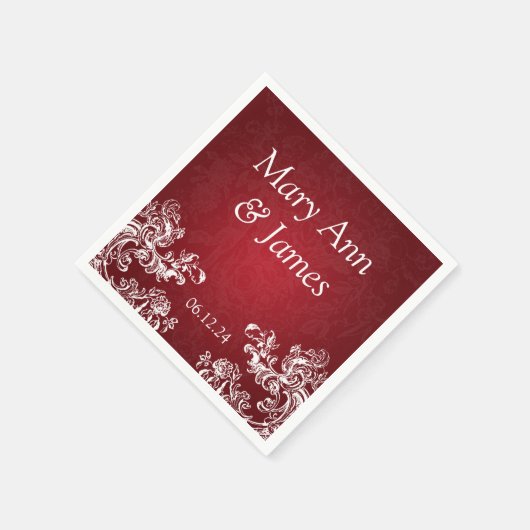 Trouwfeest wervelingen 2 rood servetten (Hoek)