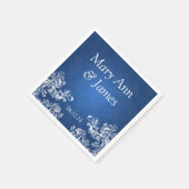 Trouwfeest  wervelingen 2 saffier blauw servetten (Hoek)