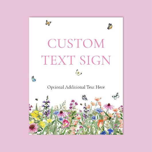 Trouwfeest Wildbloem Bruidssalon Bord Poster