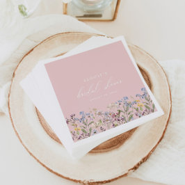 Trouwfeest wildbloem servetten roze bloemen