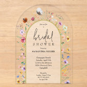 Trouwfeest Wildbloemen Acryl Uitnodiging (Voorkant)