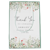 Trouwfeest Wildbloemenweide Dank Je Medium Cadeauzakje (Voorkant)