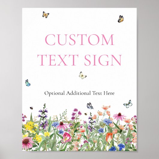 Trouwfeest Wildflower Bord Poster (Voorkant)