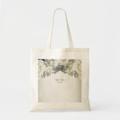 Trouwfeest Wit Bloemengroen Beige Modern Tote Bag (Voorkant)